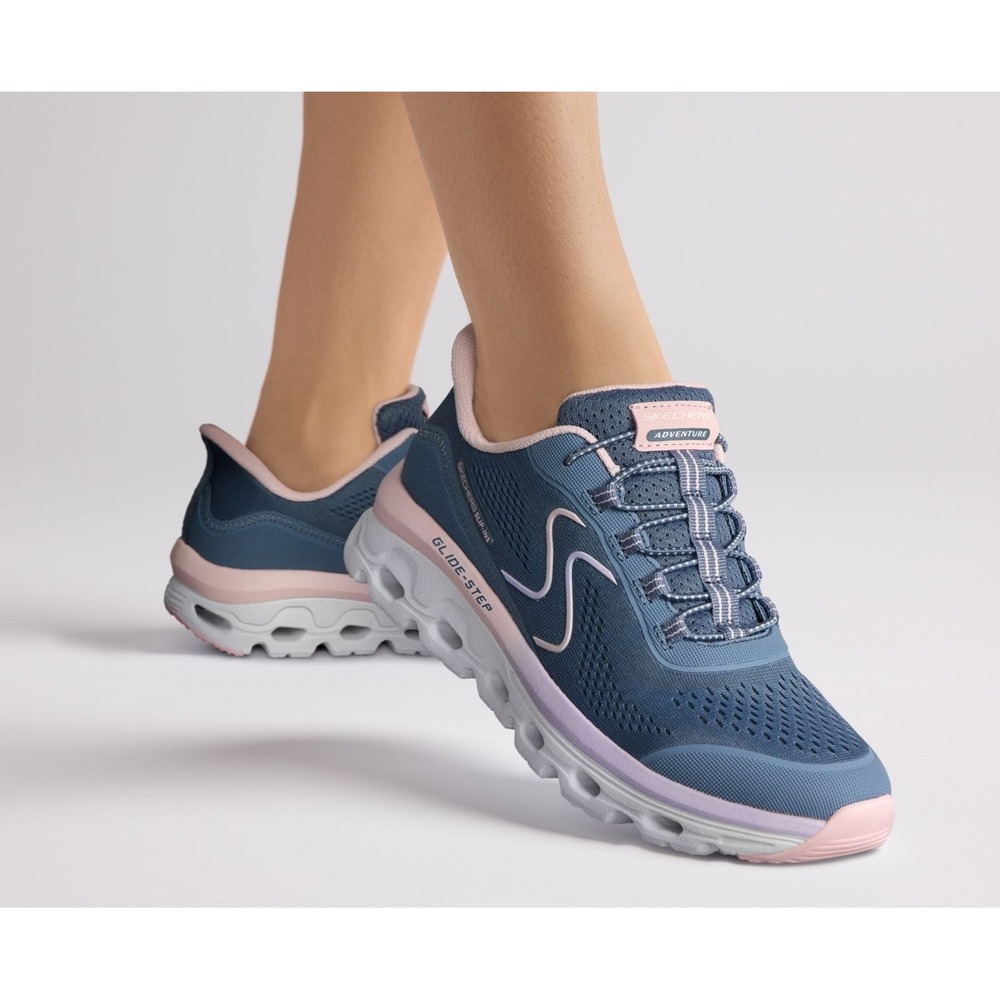 Skechers Slip-ins Glide-Step Sole Hands Free Slate/Pink Sz 9 Womens Athleisure